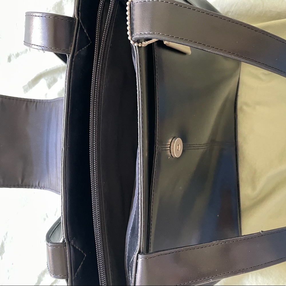 Kenneth Cole black leather purse tote bag - Picture 4 of 7